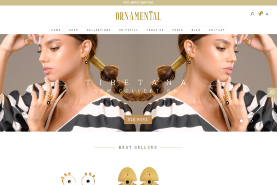 Screenshot de la tienda online Ornamental
